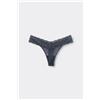 Tezenis Perizoma Sgambato In Pizzo Riciclato Donna Grigio Scuro