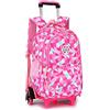 BOZONLI Zaino Trolley 6 Ruote per Scuola Media Elementare - Cartella con Ruote per Ragazza 48x33x24 cm