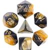 Epic Forge - Set di 7 dadi multiformato con scatola- nero e giallo mix di colore