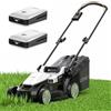 Litheli Tagliaerba Tosaerba a Batteria 33cm, 2x 20V Batterias 4.0Ah, Altezza Regolabile 25-65mm, Sacco 30L, per Prati Fino a 200m² (Motore senza spazzole)