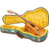 Crossrock Master Series - Custodia per ukulele tenore da 68 cm, in tessuto tweed ecologico blu malachite, guscio riprogettato, spallacci e manico in pelle, interno in velluto dorato