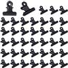 HIQU and HIST 40 piccoli graffette a bulldog, 22 mm, clip multifunzione per graffette, mini clip in metallo, per borse, foto, disegni, artigianato, ufficio, cucina (nero, 22 mm)
