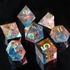 Elifel Dadi D&D D4 D6 D8 D10 D12 D20 D% Dadi DND Set 7 pezzi Poliedrici Fatti a Mano Resina con Bordi Affilati per Dungeons and Dragons Pathfinder Roll Giochi da tavolo Giochi RPG MTG con Confezione Regalo