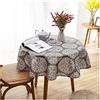ANAZOZ Tovaglia Bassetti 150CM,Grigio Tovaglia Tonda Lino Cotone Tovaglia da Esterno Rotonda Motivo Floreale