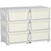 HOMCOM Mobile Cassettiera per Bambini 3-6 Anni con Bordi Arrotondati, Cassettiera Moderna in PP, 75x37x56.5 cm, Bianco Crema