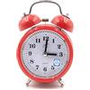 SHEEP Comodino Radio Sveglia Moda Mute Alarm Clock in Metallo con Luce Notturna, Size: 12 * 8,5 Centimetri (Nero) tempistica precisa (Color : Red)