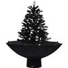 vidaXL Albero di Natale con Nevicata e Base ad Ombrello Addobbi di Natale Decorazioni Natalizie Festoni Alberi Finti per Feste Nero 75 cm in PVC