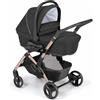 CAM Il mondo del bambino CAM Passeggino Fluido Easy Kombi 3 in 1 | Nero | Passeggino sportivo | compreso ovetto e seggiolino auto, colore: Nero