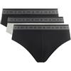 Dim Slip Buon Cotone Organico ecoresponsabile x3 Uomo, Nero/Perla Grigia/Nero, XL
