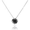 inSCINTILLE Punto Luce Collana Donna Argento 925 con Pietra di Zirconia Cubica (Diametro: 4 mm, Catena Argento - Pietra Nera)