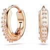 Swarovski Orecchini a cerchio matrice, cristalli bianchi taglio rotondo in una montatura placcata oro rosa, One Size, Placcato in oro rosa, zirconia cubica, Zirconia cubica