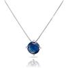 inSCINTILLE Punto Luce Collana Donna Argento 925 con Pietra di Zirconia Cubica (Diametro: 4 mm, Catena Argento - Pietra Blu)