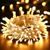 BrizLabs Catena Luminosa Natale Esterno, 20M 200 LED Luci Stringa Natalizie Bianco Caldo Interno con Spina 8 Modalità Impermeabile per Giardino Albero di Natale Matrimonio Festa, Cavo Trasparente