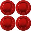 com-four® 4x sottopiatti in rosso - piattini come decorazioni da tavola - piatti decorativi per matrimoni, feste di famiglia o Natale - Ø 32 cm
