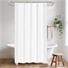 LUKDUNG Tenda da bagno in poliestere tessile, tenda da doccia antimuffa, impermeabile, lavabile, con 7 ganci, bianco, 100 x 200 cm (1 pannello)
