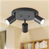 Bravsekai Lampada a soffitto moderna nera con 3 fonti luminose GU10 da 4000K, teste regolabili, diametro di 25 cm, base GU10, lampada a soffitto con rotazione flessibile per appartamenti e uffici