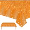Mienocol 2 tovaglie arancioni brillanti con motivo a diamante usa e getta per feste, 137 x 274 cm, copertura rettangolare per tavolo da pranzo per compleanno, Halloween, Ringraziamento, Festa del raccolto