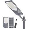 Gefolly SL-4600W Lampione Solare Led Esterno con Telecomando, IP67 Impermeabile Lampada Stradale Solare con Sensore di Movimento, 6500K Lampioni da Giardino Esterno Solari per Garage Strada