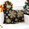 Chicamy Cuscini Natalizi per Divano 40x40 Velluto Federe Cuscini Natalizi Oro Fiocchi di Neve Federe Cuscini Divano Moderni Elegante Cuscini per Divano per Decorazioni Natalizie (Set di 2, Argento)
