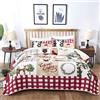 WONGS BEDDING Copriletto 220 x 240 cm Trapunta Letto Matrimoniale Trapuntato Microfibra 3 pezzi Copriletto Natale Trapunta Coperta con 2 federe 50 x 75 cm, Bianco (220 x 240 cm, 3 pezzi)