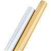 SUPERFINDINGS 2 Colori 8m/Roll Pet Hot Foil Transfer Roll Hot Foil Stamping Paper 19,3 cm di Larghezza Metallic Heat Transfer Foil Papers for Foil Quill/Heat Foil Pen Craft Card Making Golden Silver