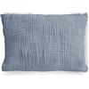PinkZebra Federa per cuscino in mussola biologica, 35 x 40 cm, per bambini e adulti, morbida, certificata GOTS, realizzata in UE, con chiusura lampo, jeans