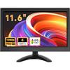podofo Monitor portatile da 11,6 pollici 1920 * 1080P HD LCD, Mini Monitor per PC, sorveglianza, computer, Raspberry Pi con HDMI/VGA/BNC/AV/Altoparlante integrato/VESA, 12-24V