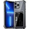 ÁRBOLORO Cover per iPhone 13 Pro Max con Porta Carte, Custodia Portafoglio con Slot per Schede Silicon TPU Trasparente Case Ultra Slim Clear Soft Bumper Anti-Graffio Antiurto Cover per iPhone 13 Pro Max, Nero