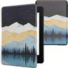 kwmobile Cover per Kindle Paperwhite Cover - Custodia per Kindle Paperwhite 6,8 Pollici 11 Generazione 2021 - Copertina eReader - eBook Reader Case - Notte Stellata al Lago