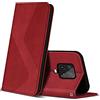 ZONNAVI Cover per Xiaomi Redmi Note 9 PRO/Redmi Note 9S, Flip Custodia Pelle PU con [Slot Cart] [Magnetica], Cover a Libro Portafoglio per Xiaomi Redmi Note 9 PRO/Redmi Note 9S (Rosso)