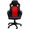 Huspert Sedia gaming ergonomica altezza regolabile con braccioli nera e rossa
