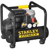 Stanley Vento Rollcage OL244/6 PCM - Compressore aria elettrico monofase silenziato, oil-less - Motore 1.5 HP - 6 lt