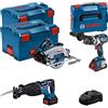 Bosch Professional Combo Kit Gsb 18V-110 C + Gks 18V-68 Gc + Gsa 18V-28 (Incl. 1 Batteria Procore da 4.0 Ah, 2 Batterie Procore da 5.5 Ah, Caricabatteria Gal 1880 Cv)