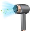 EagerMinds Asciugacapelli da viaggio a batteria, 2 en 1, 1000 W, asciugacapelli da viaggio, 1500 mAh, 2 impostazioni di temperatura, 3 marce, asciugacapelli, ioni (grigio)