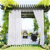 NICETOWN Patio Outdoor Curtain Voile Sheer Waterproof, Stainless Steel Rustproof Grommet Light Filter Indoor Outdoor Sheer Panel for Cabana/Abror, 1 Panel, W54 x L108, White