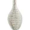 DRW Vaso da pavimento in metallo alluminio in argento 28 x 10 x 54 cm
