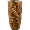 DRW Vaso da pavimento in ceramica ondulata in oro Ø33x70 cm