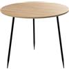 DRW Tavolino ausiliario in Legno e Gambe in Metallo in Naturale e Nero 60 x 60 x 50 cm