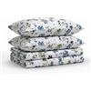 Tribeca Living Completo lenzuola Full Size 300 fili in morbido rasatello di cotone, stampa floreale con tasche extra profonde, set di biancheria da letto 4 pezzi, blu amalfi blu/multicolore