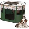 WAVATA Box pieghevole per animali domestici, 70 x 55 x 40 cm, Oxford impermeabile per cani, conigli, gatti e porcellini d'India, per interni ed esterni (cane verde scuro)