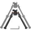 ProWildGear Bipiede in lega di alluminio con rotazione a 360 gradi, estensione regolabile, sgancio rapido, montaggio su guida Picatinny da 21 mm, con punte in metallo (nero, taglia unica)