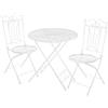 DRW Set tavolo e 2 sedie in metallo bianco