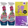 FEI FAN Detergente Multiuso Spray, Il Profumatore Igienizzante Superconcentrato, GEMME DEL BOSCO. Deterge a Fondo, Rimuove Germi e Batteri, 48h di Pulito Profumato 750ml (2 Spray) + Panno In Lattice SOFT