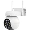 SRIHOME 5MP HD PTZ Telecamera di Sorveglianza, Rilevamento umano, Tracciamento del movimento, Allarme sonoro e luminoso, Audio bidirezionale, Uso esterno/interno