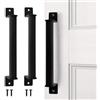 TANCUDER Confezione da 2 maniglie per porta scorrevoli, colore nero, resistenti, in acciaio al carbonio, con viti, per porte scorrevoli, armadi, cancelli in legno (225 mm)