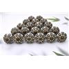 ARTISNO Set di 20 pomelli in ceramica bianca e nera per mobili da cucina, bagno, credenze, cassettiere, cassettiere, pomelli fatti a mano (nero opaco)