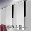 ZUNTO 2 Pezzi Ganci Portasciugamani Bagno in Acciaio Inox Spazzolato Argento, Gancio Doccia per Squeegee, Accappatoi e Asciugamani - Accessori Bagno Senza Foratura