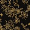 ICYEHAO Carta da Parati con Fiori e Uccelli, 44 x 1000 cm Carta da Parati Nero e Oro Jungle Dorata Fiori Foglie Uccelli Farfalle Piante Bosco Scura Pellicola Adesiva per Mobili,Camera da Letto,Soggiorno,Bagno