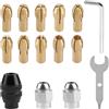 Lytonix 15 Pezzi Mini Mandrino Senza Chiave a 3 Griffe per 4486 4485,Accessori Elettrici Punte per Molatura in Ottone da 0,3 mm a 3,2 mm per 4000, 3000, 300, 200, 100, 8200 (M7)
