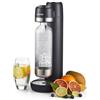 GEEPAS Macchina per acqua frizzante con bottiglia da 900 ml, macchina per soda, macchina per bevande gassate, gasatore domestico, bombola di gas CO2 a connessione rapida (non inclusa) | nero